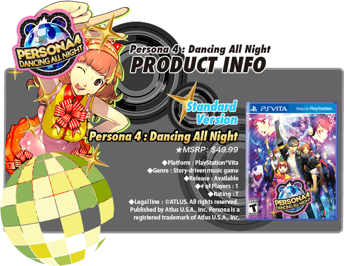 Persona 4 Dancing All Night PRODUCT INFO